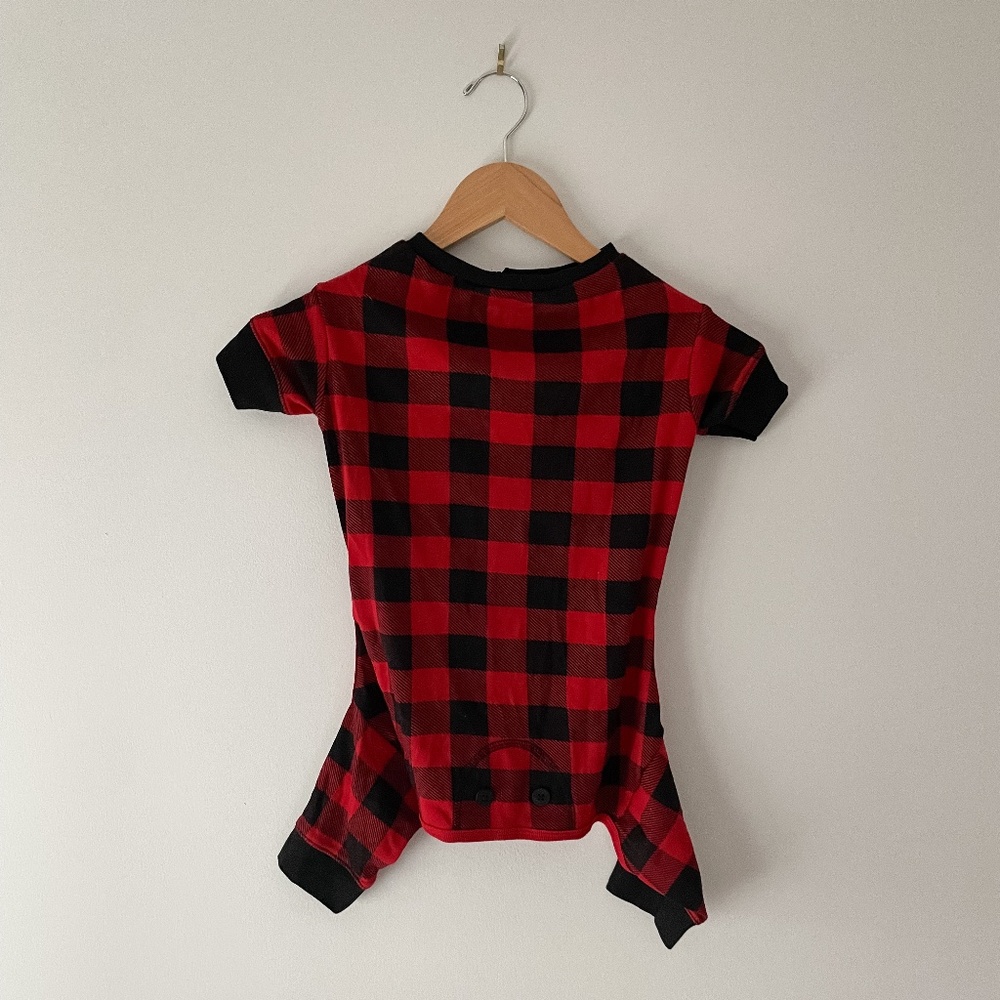 Lazy One // Bear Cheeks Plaid Dog Onesie Flapjack